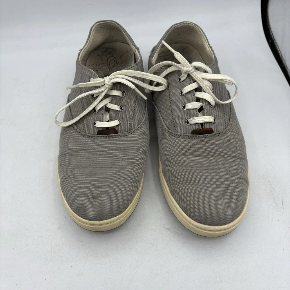 OluKai Shoes Mens Size 10 Kahu Lace Gray Casual Boat Sneaker Canvas